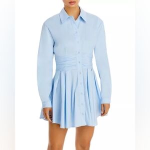 NWT Bardot Revolve Leoni Mini Shirt Dress Cornflower Blue